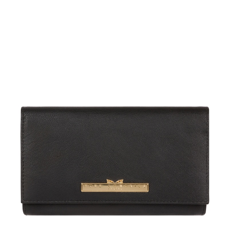 'Finch' Black Leather Bi-Fold Purse