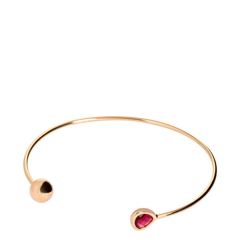 Gift Packaged 'Aimee' Gold Plate & Red Glass Bangle