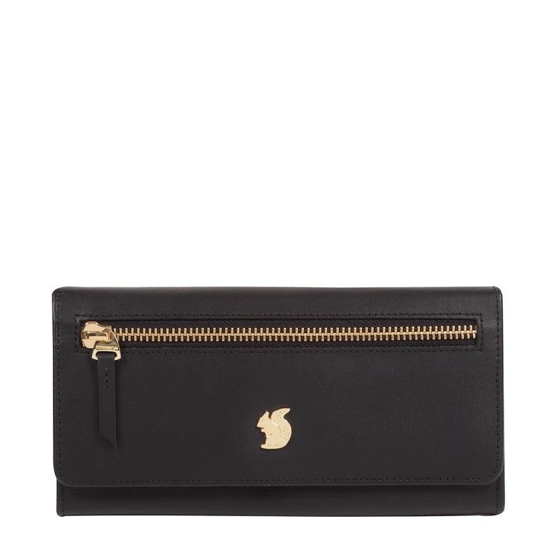 'Honey' Black Leather Bi-Fold Purse