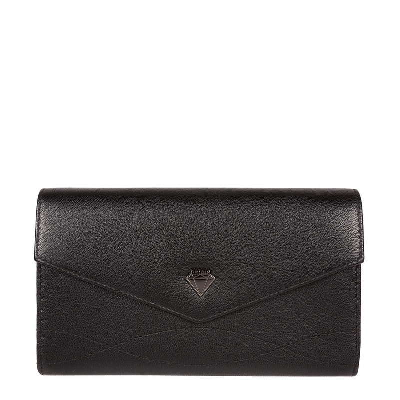 'Keston' Black Leather Purse