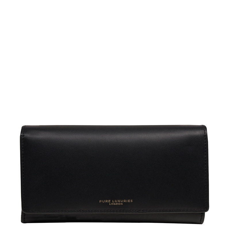 'Lola' Black Leather Bi-Fold Purse