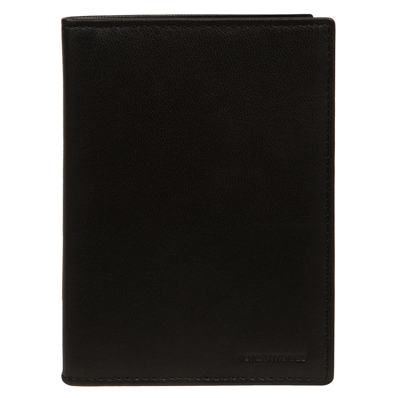 'Louis' Black Leather Passport Holder