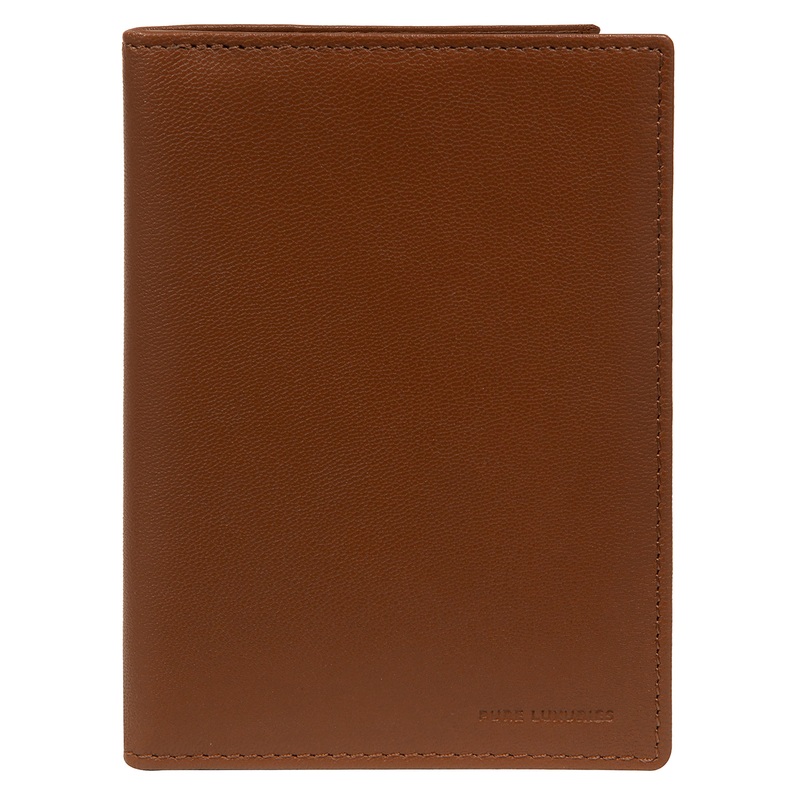'Louis' Tan Leather Passport Holder