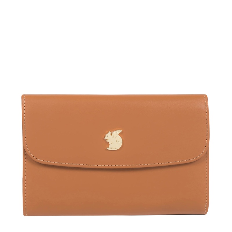 'Maple' Saddle Tan Leather Tri-Fold Purse