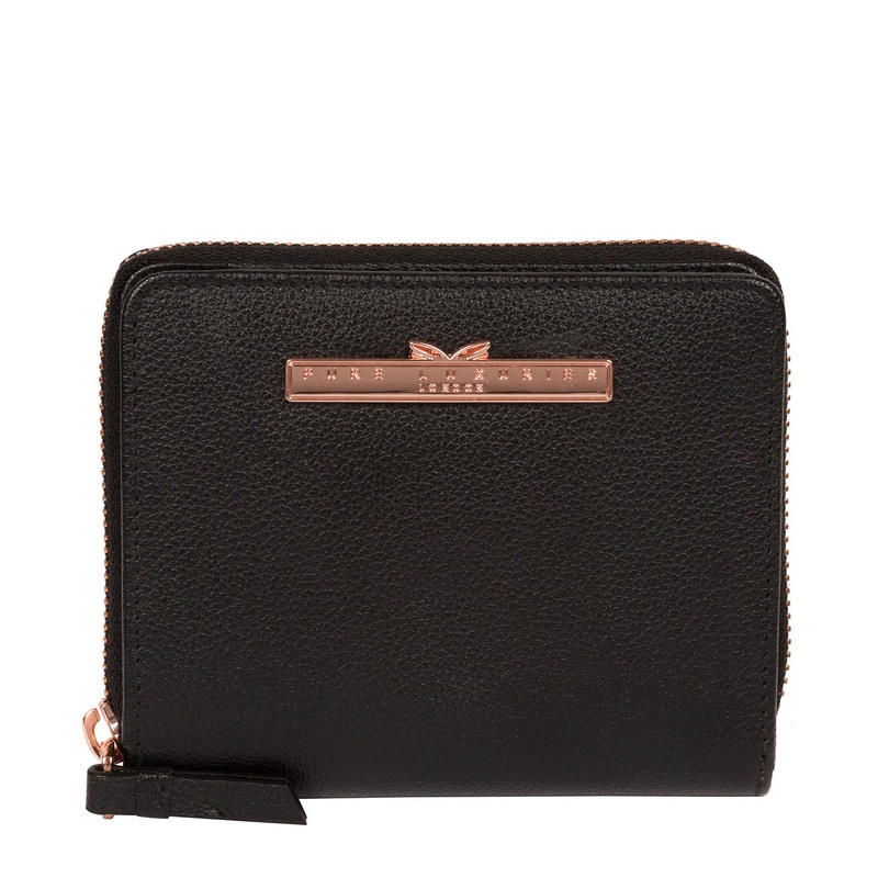 'Mirren' Black Leather Purse