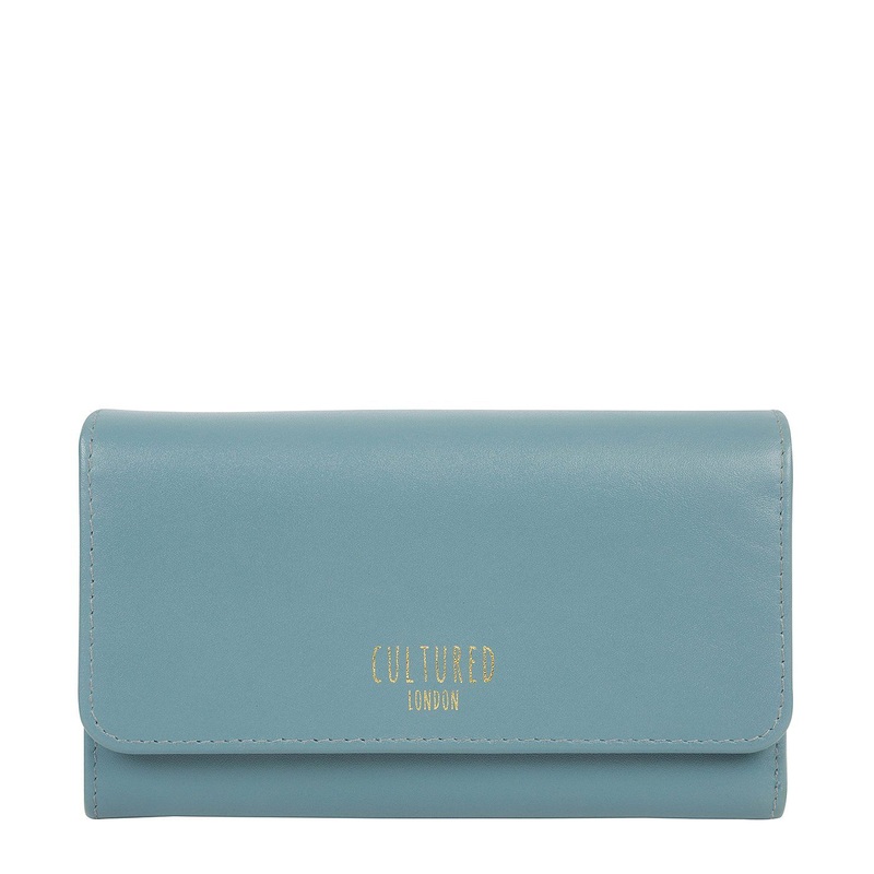 'Odette' Smoky Blue Leather Purse