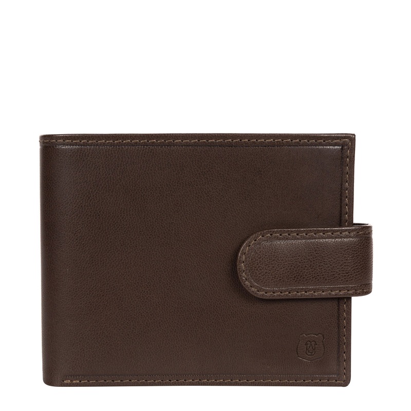 'Olov' Dark Brown Leather Bi-Fold Wallet