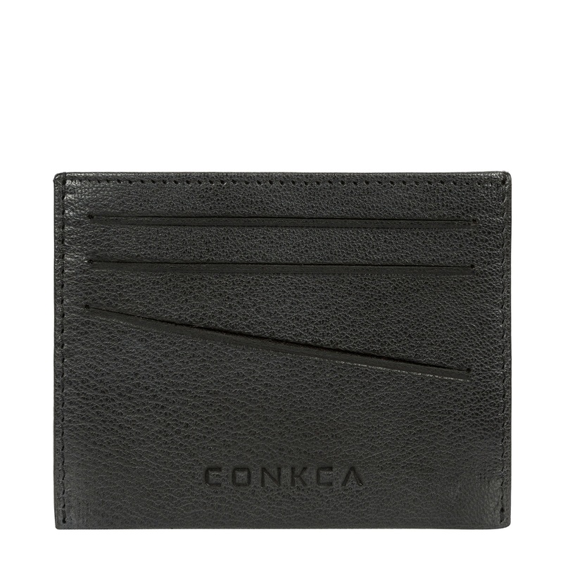 'Otis' Black Leather Card Holder