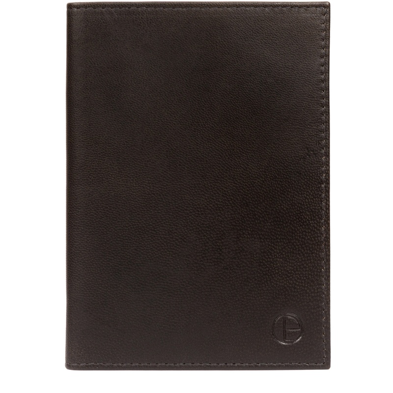 'Plane' Vintage Black Leather Passport Holder
