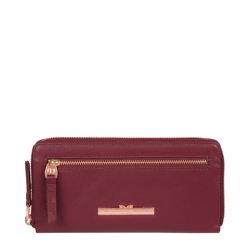 'Starling' Pomegranate Leather Purse