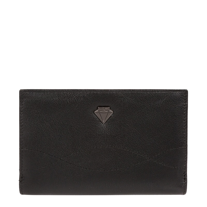 'Stow' Black Leather Purse