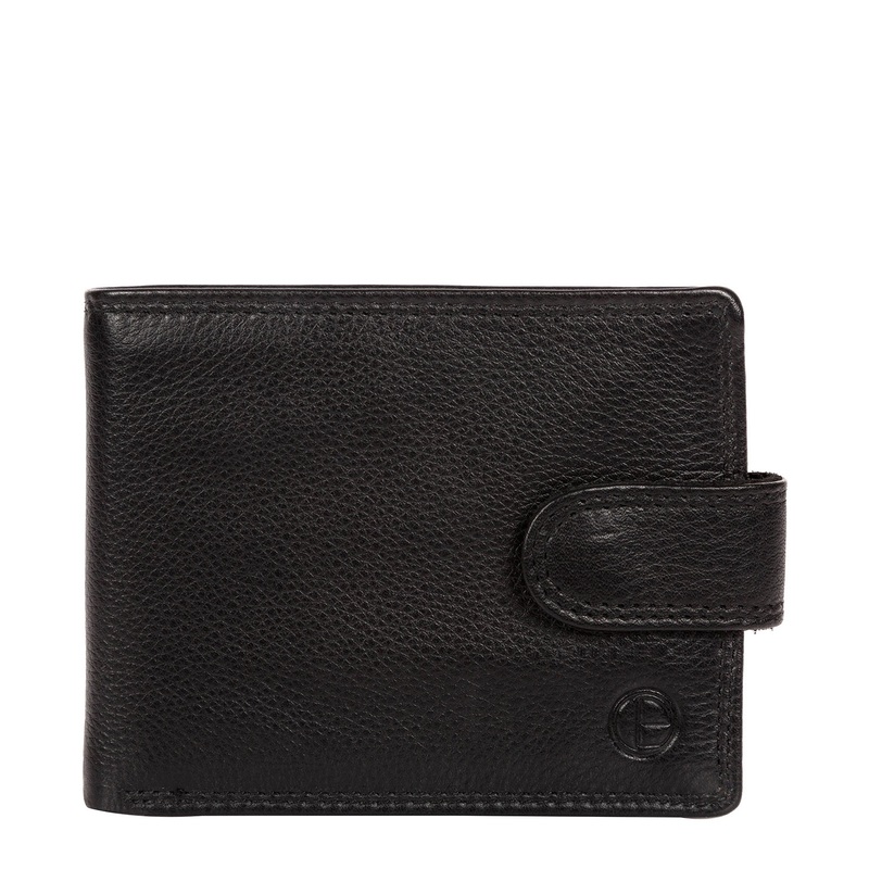 'Typhoon' Black Leather Bi-Fold Wallet