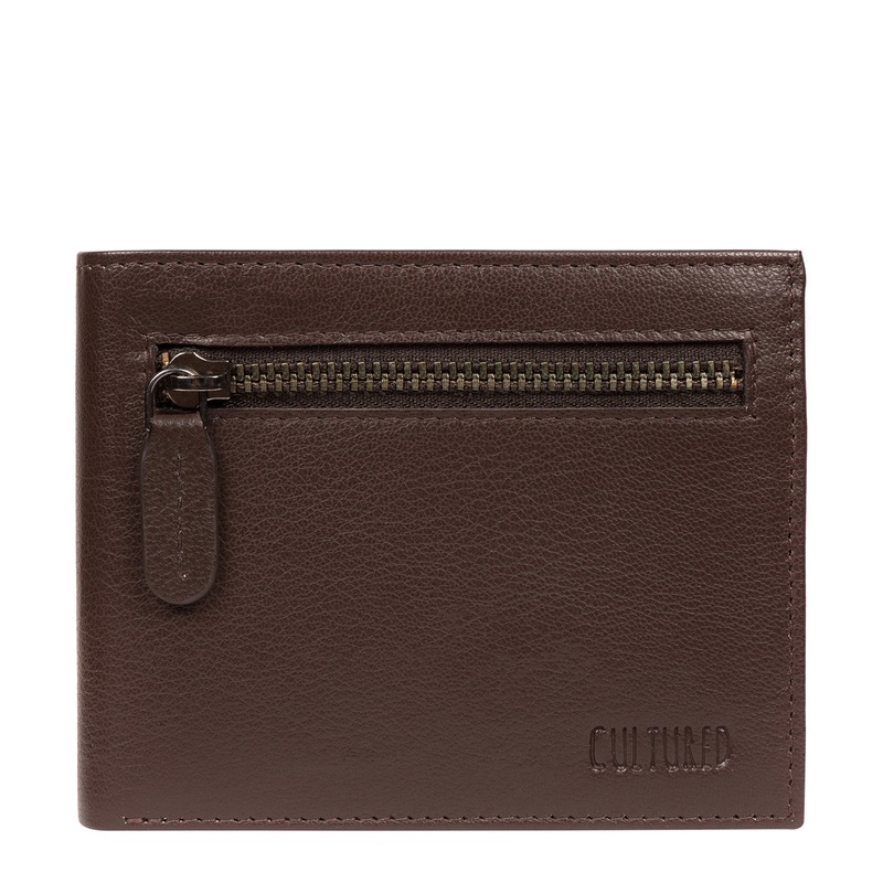 'Victor' Brown Leather Tri-Fold Wallet