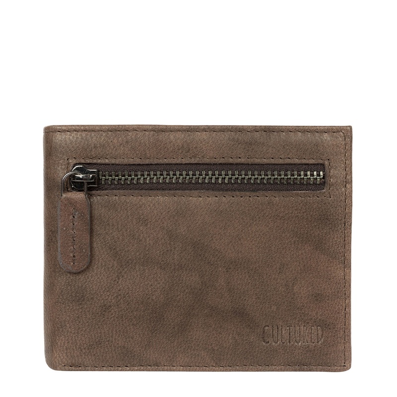 'Victor' Vintage Brown Leather Tri-Fold Wallet