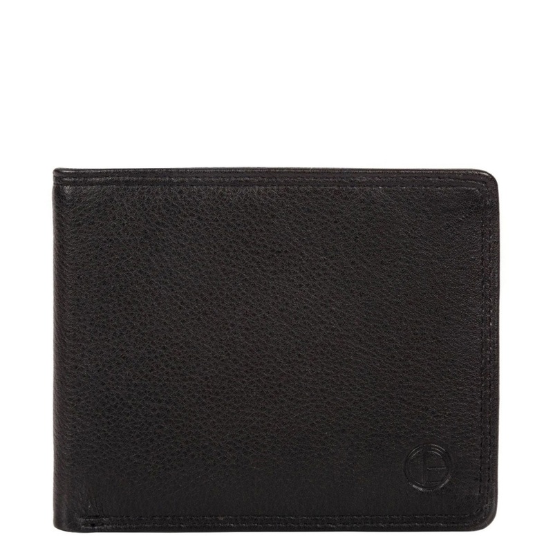 'Wellington' Black Leather Bi-Fold Wallet