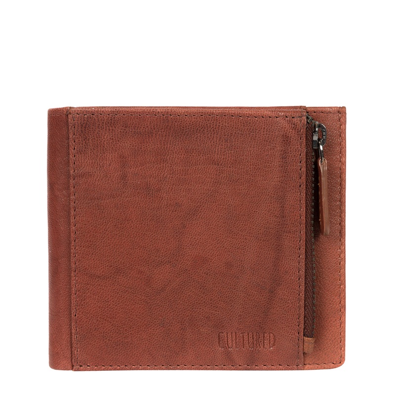 'Wilson' Vintage Brick Leather Bi-Fold Wallet
