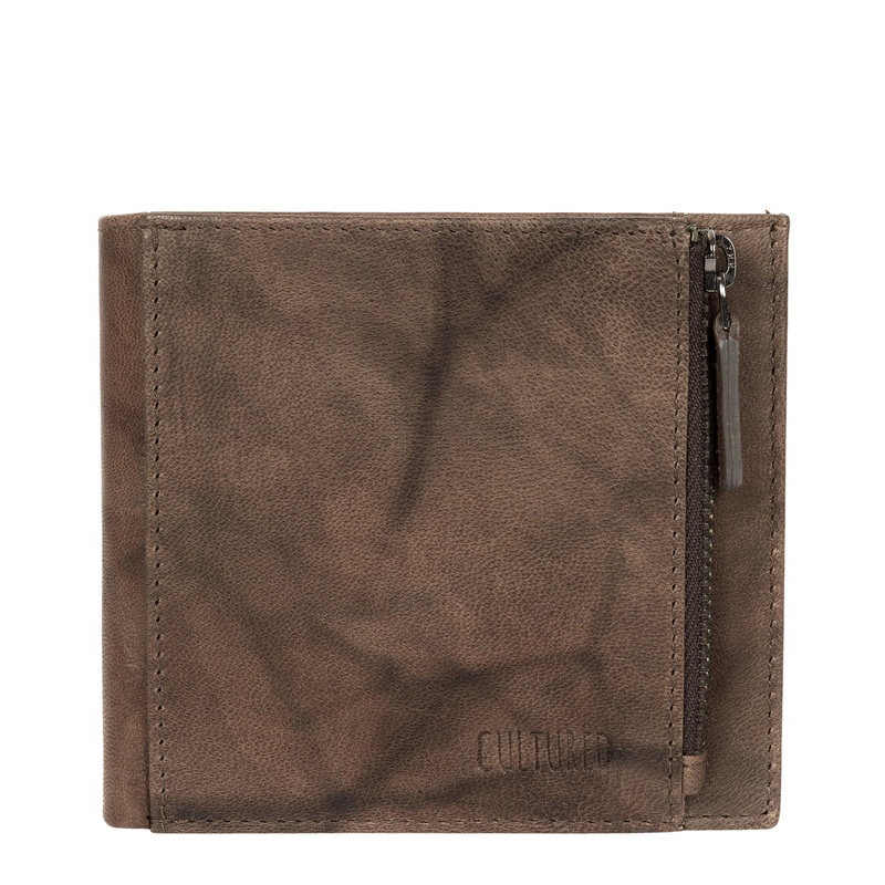 'Wilson' Vintage Brown Leather Bi-Fold Wallet