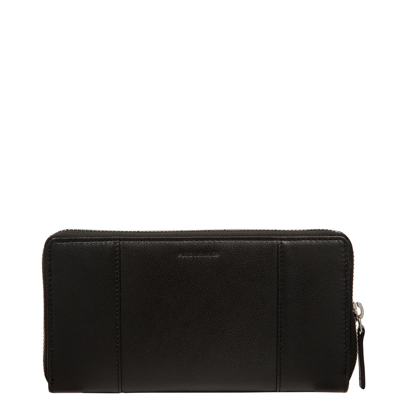 'April' Black Leather Purse