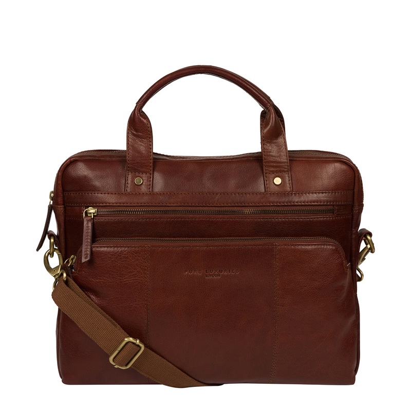 'Athenia' Chestnut Leather Workbag