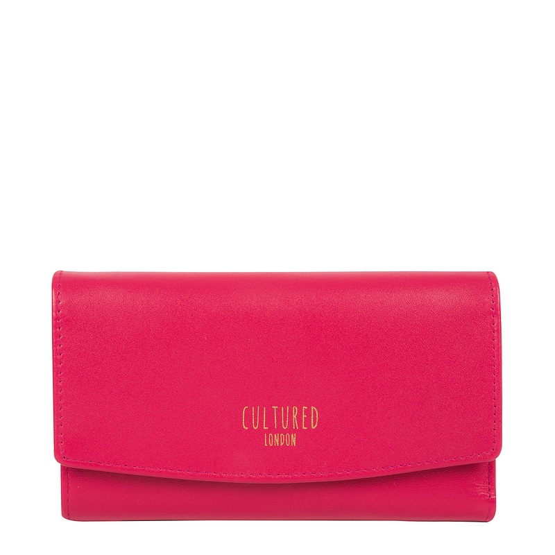 'Aviva' Fushia Leather Purse'