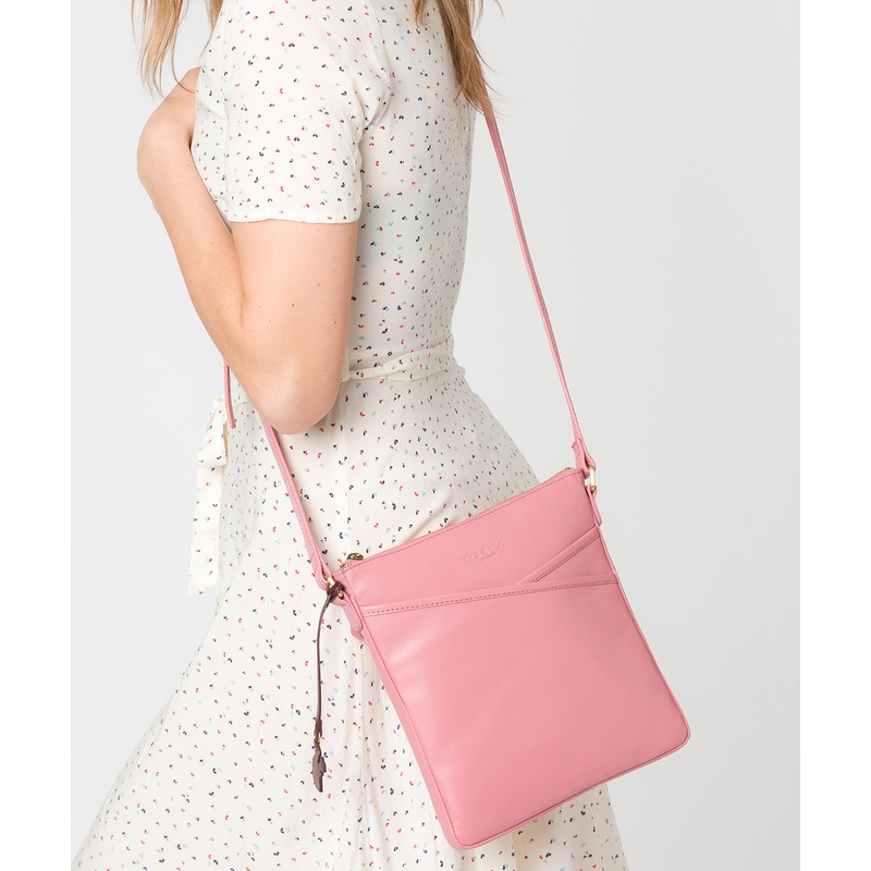 'Avril' Blush Leather Cross Body Bag