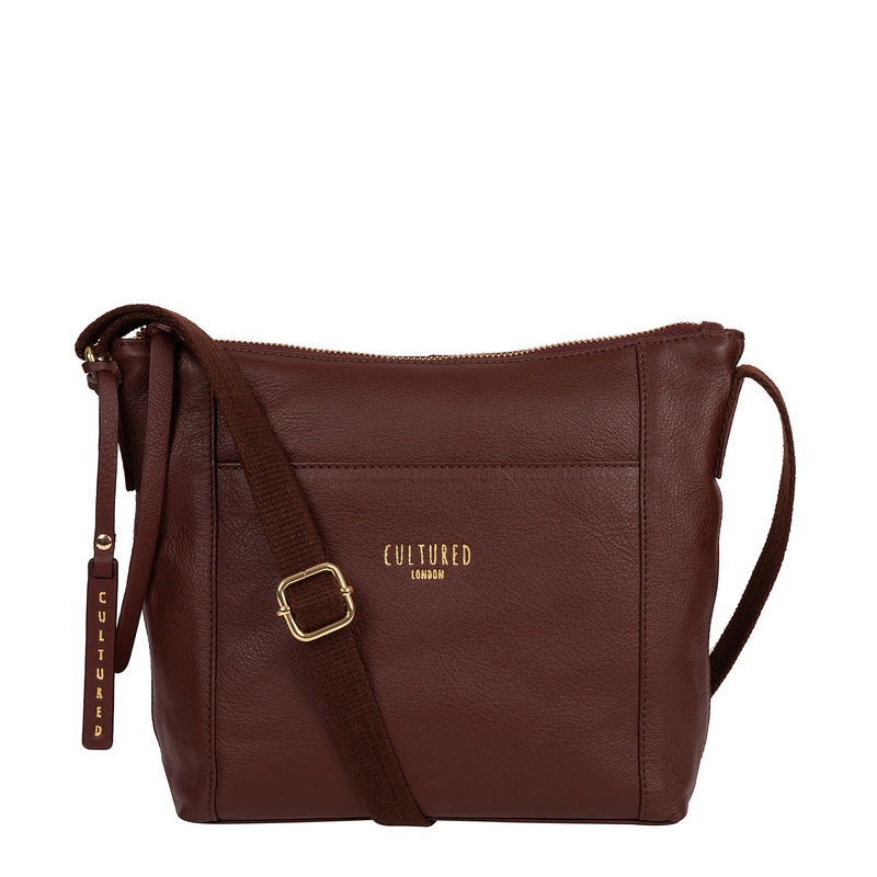 'Belgravia' Rich Chestnut Leather Cross Body Bag
