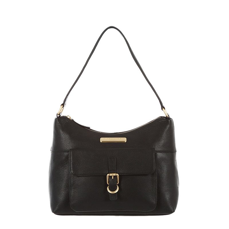 'Cherry' Black Natural Leather Bag