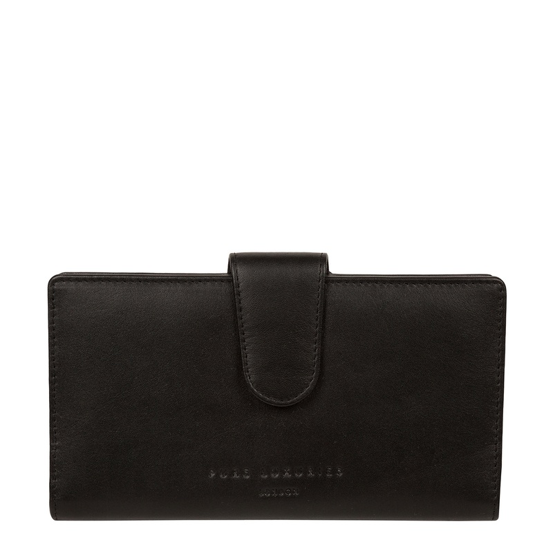 'Clarendon' Black Leather Purse