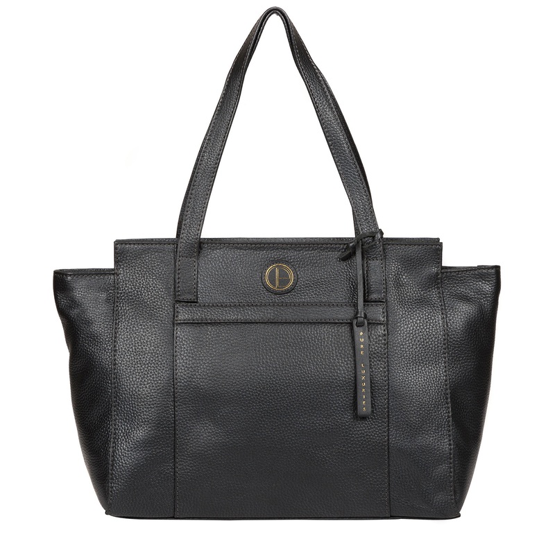 'Dusk' Metallic Blue Steel Leather Handbag