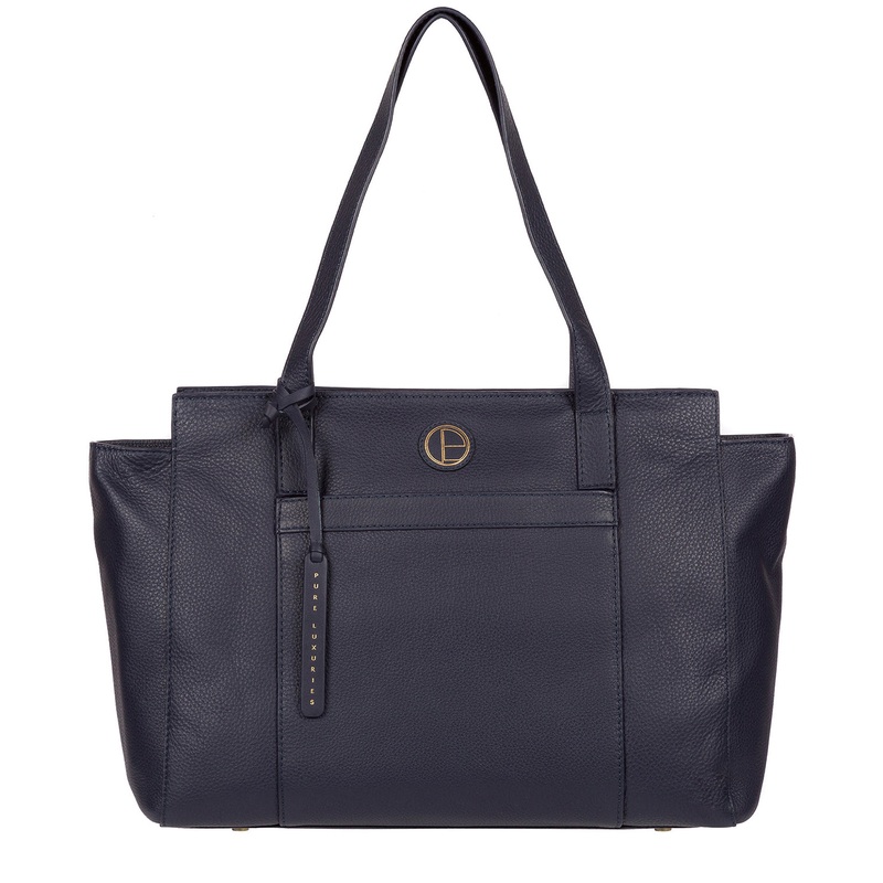 'Dusk' Navy Leather Handbag