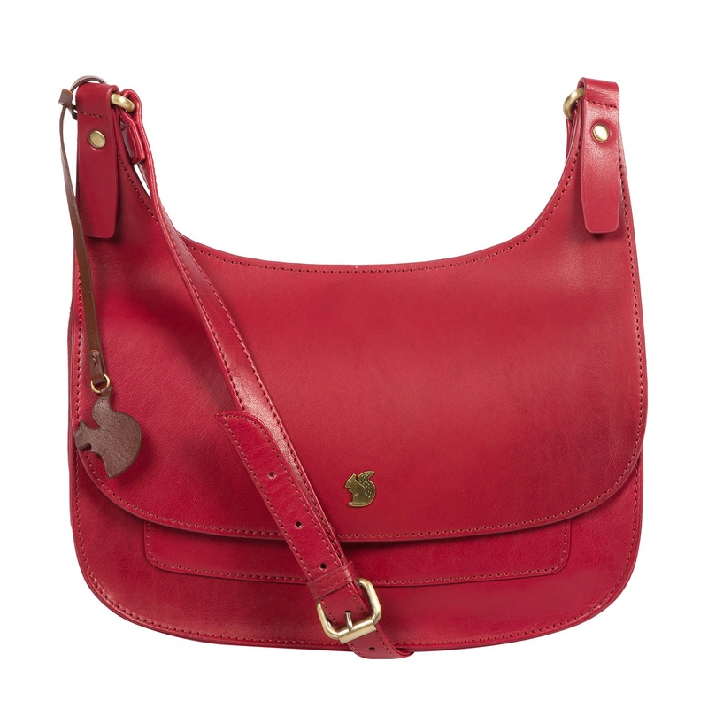 'Ellipse' Chilli Pepper Leather Cross Body Bag