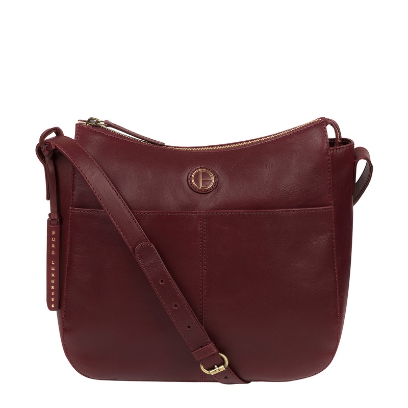 'Farlow' Burgundy Leather Shoulder Bag