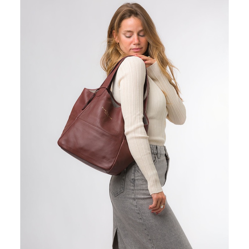 'Freer' Rich Chestnut Leather Tote Bag