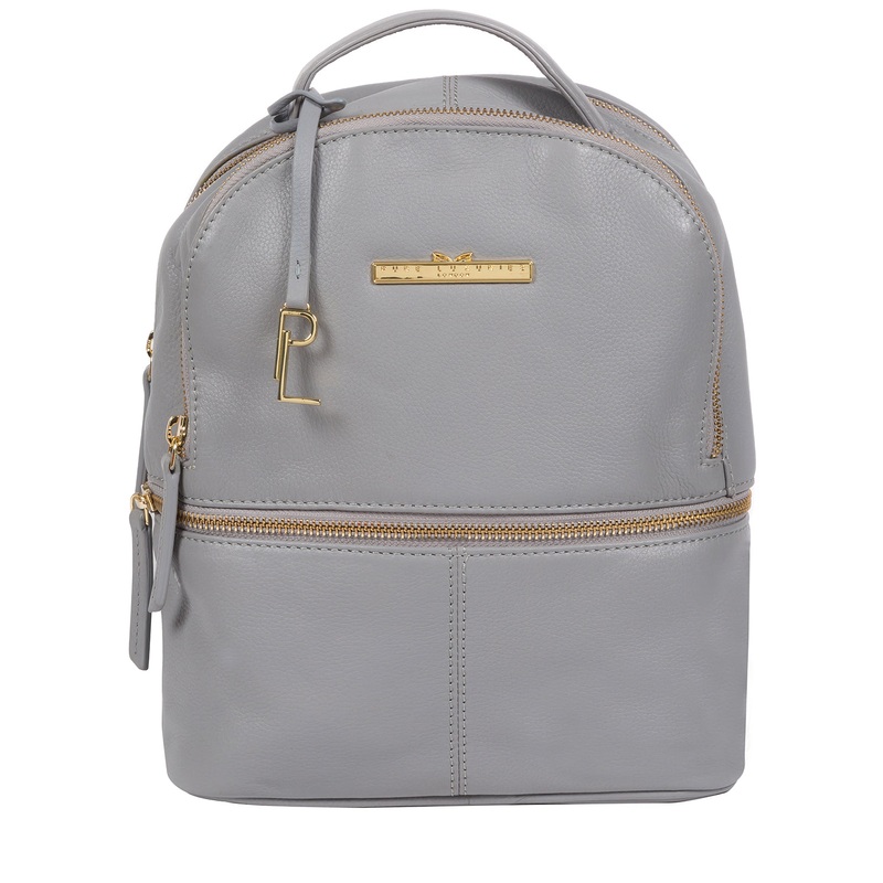 'Hayes' Grey Leather Backpack