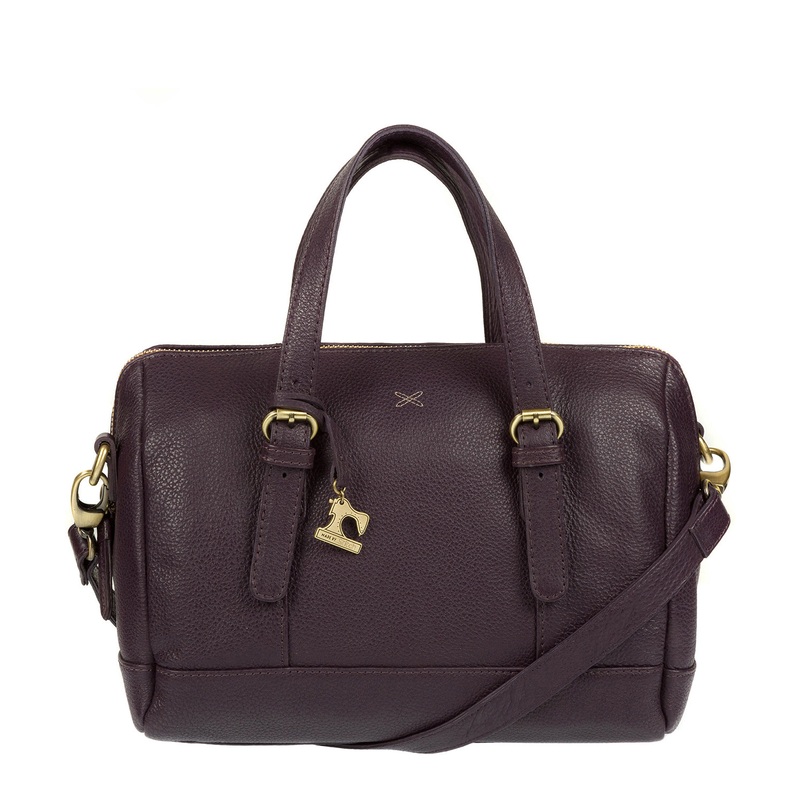 'Hayley' Plum Leather Handbag