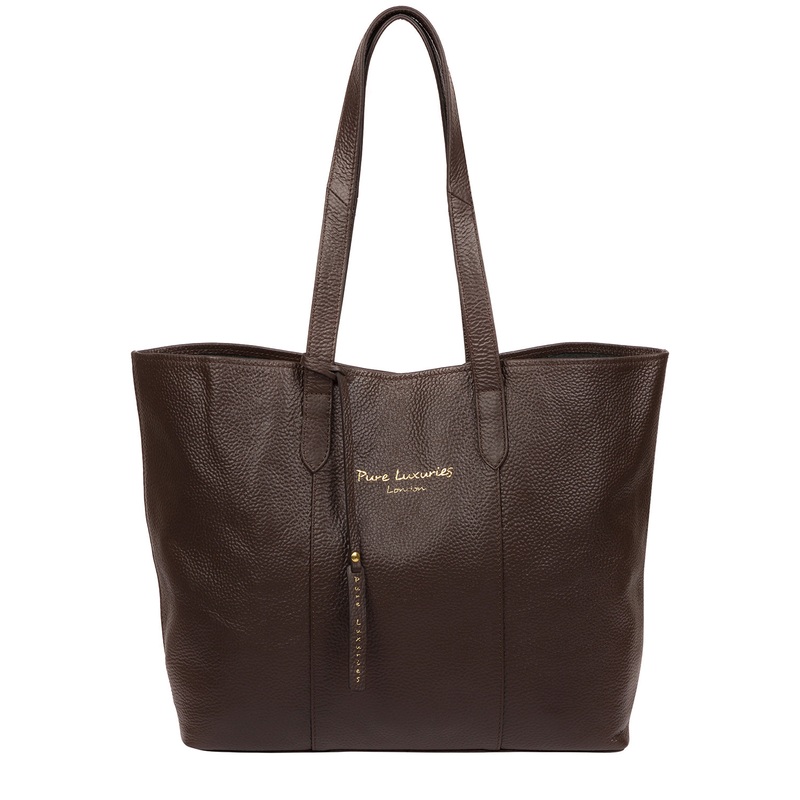 'Hedda' Chocolate Leather Tote Bag