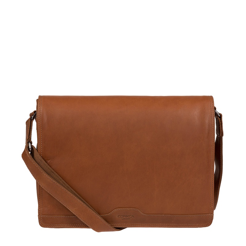 'Islington' Whiskey Cowhide Messenger Bag