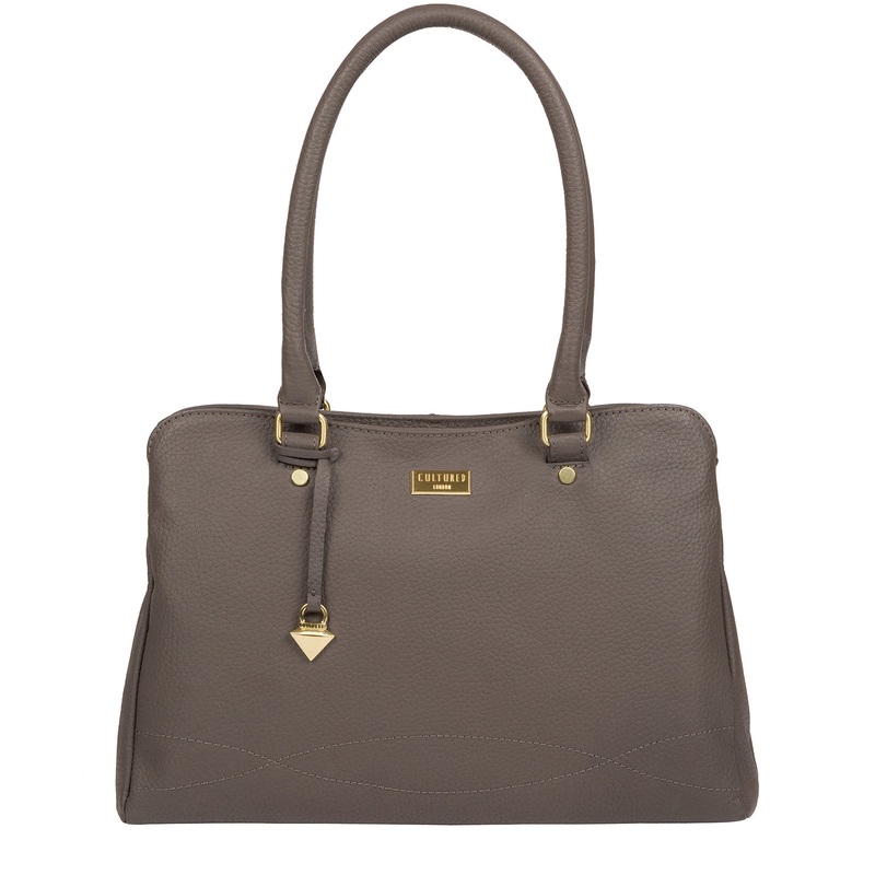 'Kiona' Grey Leather Handbag
