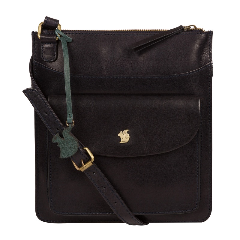 'Lauryn' Navy Leather Cross Body Bag