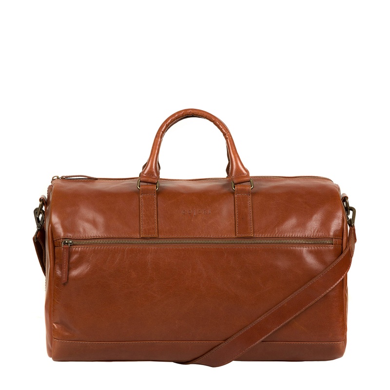 'Lucca' Italian-Inspired Chestnut Leather Holdall