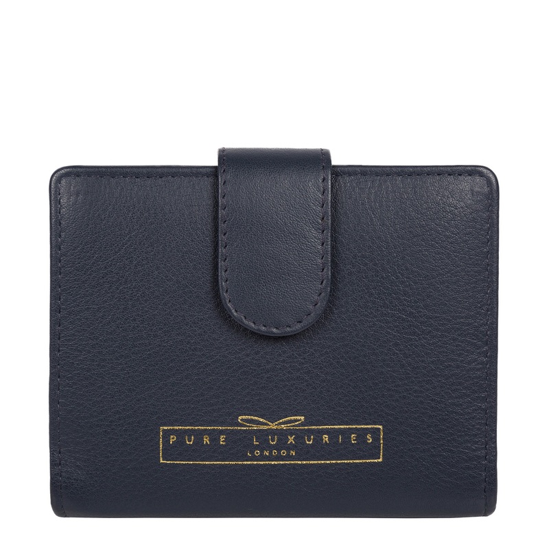 'Maple' Midnight Navy Leather RFID Purse