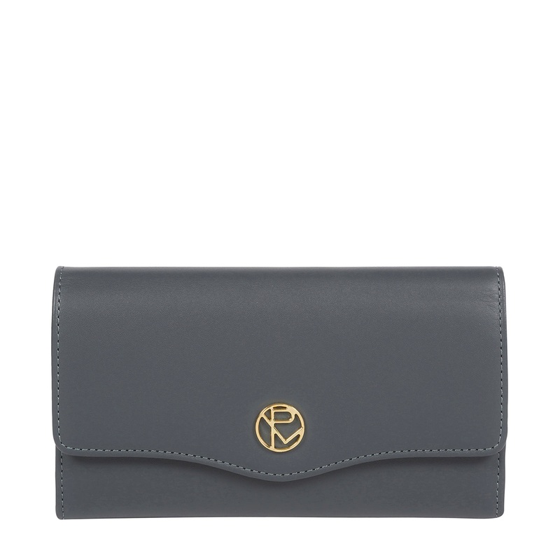 'Montpellier' Smoky Blue Leather Purse