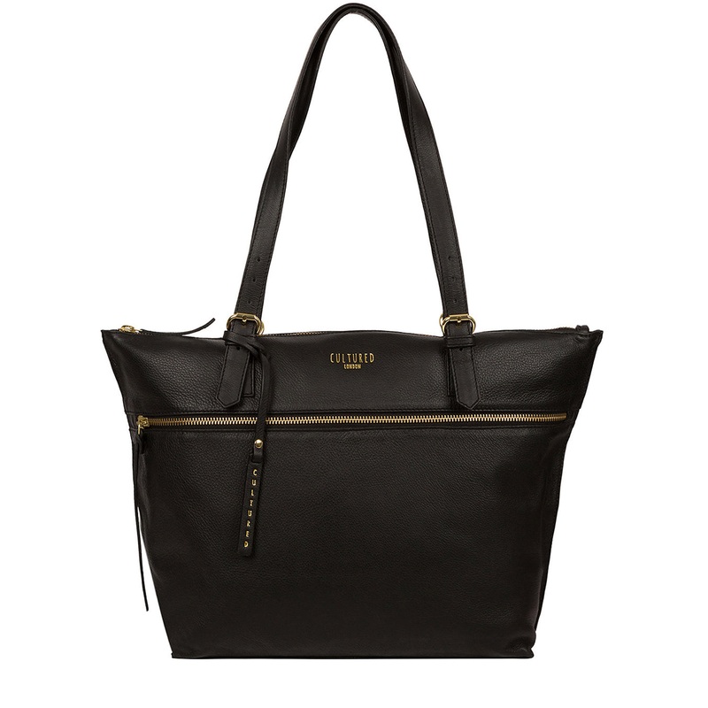 'Moorgate' Black Leather Tote Bag