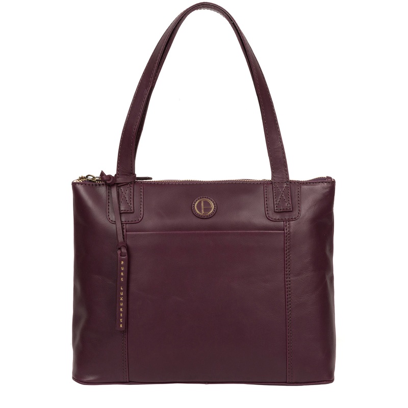 'Newark' Blackberry Leather Handbag