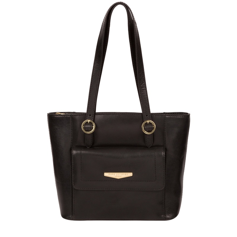 'Penelope' Black Vegetable Tanned-Leather Handbag