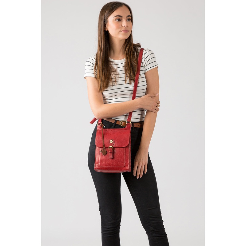 'Sasha' Chilli Pepper Leather Cross Body Bag