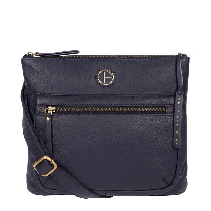 'Serenity' Navy Leather Cross Body Bag