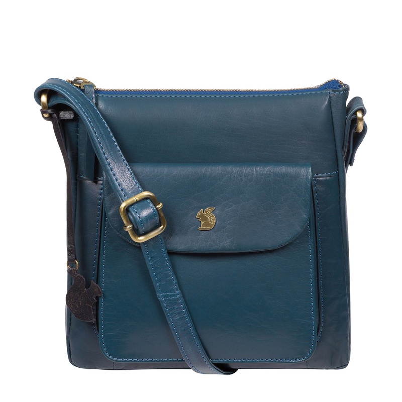 'Shona' Snorkel Blue Leather Cross Body Bag