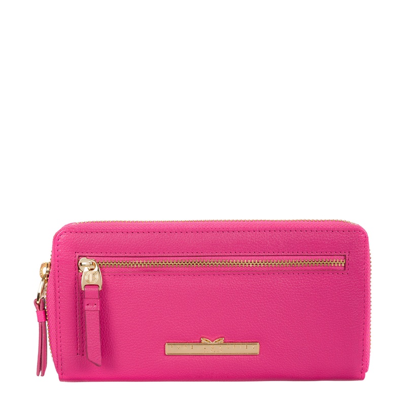 'Starling' Fuchsia Leather Bi-Fold Purse