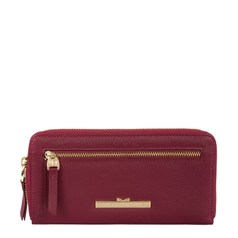 'Starling' Pomegranate Leather Bi-Fold Purse